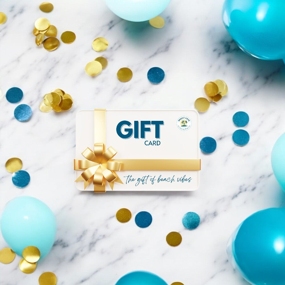 Gift card for beach lovers, perfect for beach bags, towels, and jewelry