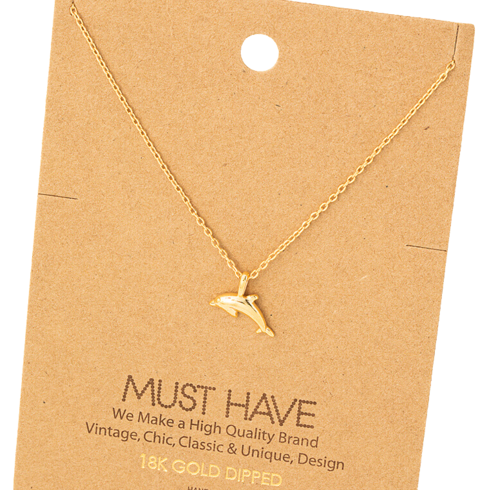 18k gold-dipped dolphin pendant necklace – elegant beach jewelry