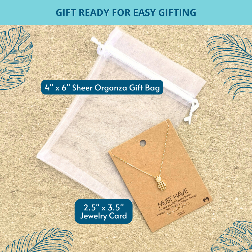 Gift-ready packaging with organza bag and ribbon – beach necklace gift for women
