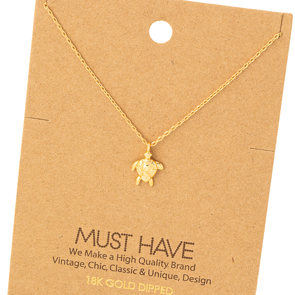 18k gold-dipped sea turtle pendant necklace – beach jewelry for ocean lovers
