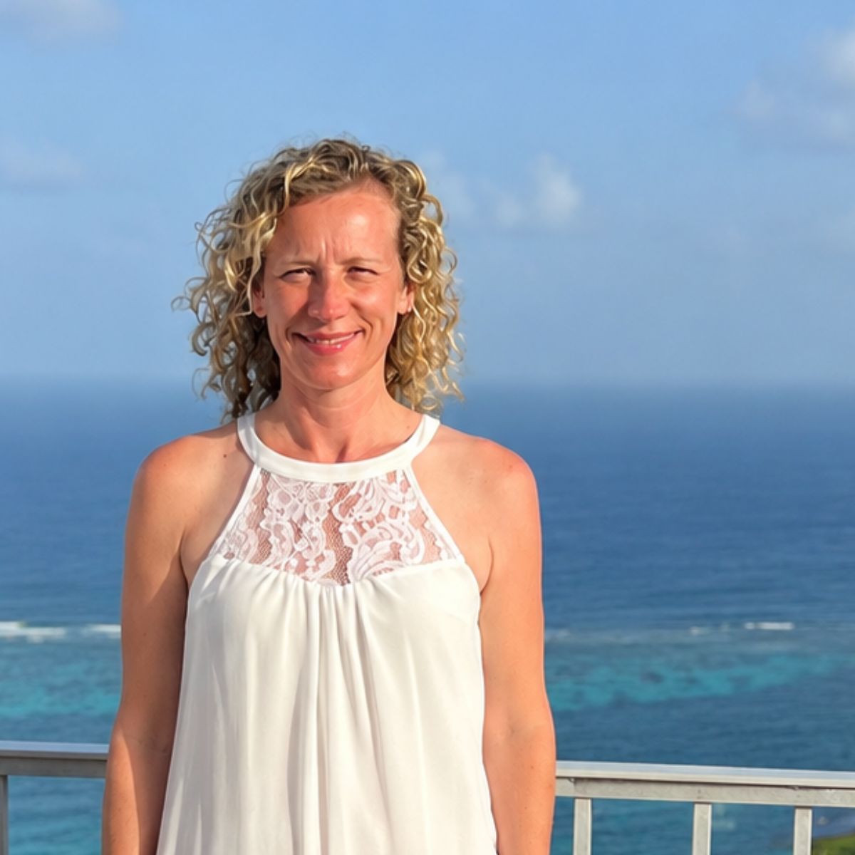 Barb, co-founder of Breezy Cove, beach accessories store