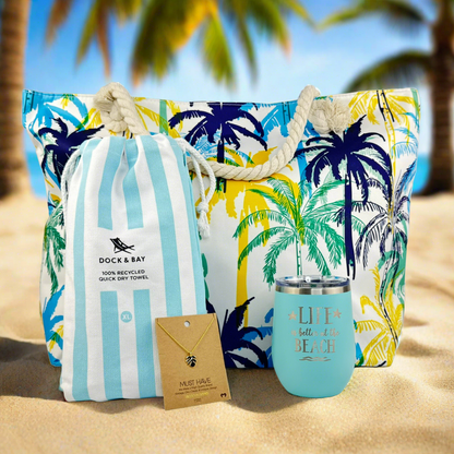 Personalized beach bag and towel set sale