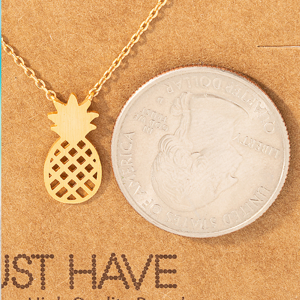 pineapple cutout 18k gold dipped necklace, perfect for beach lovers is perfect accessory for beach lovers