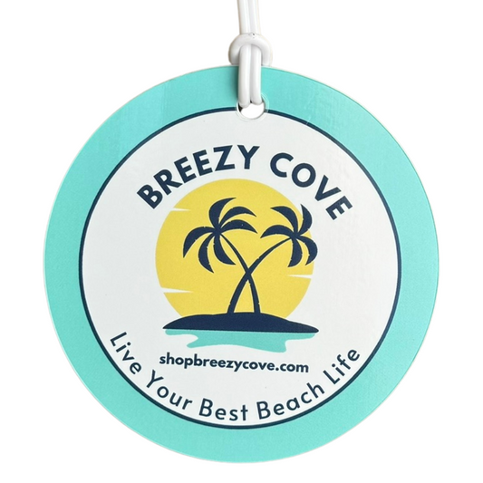 Luggage Tag on Plain White Background – The Breezy Cove luggage tag displayed against a clean white background, emphasizing its minimalist design.