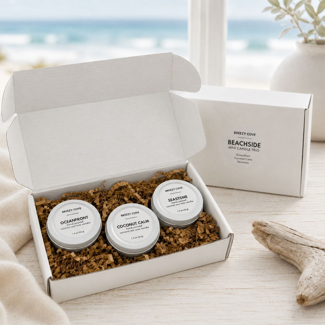 beachside-mini-candle-trio.webp
Beachside Mini Candle Trio candle gift set for beach lovers with three mini clean burning candles in gift-ready packaging.