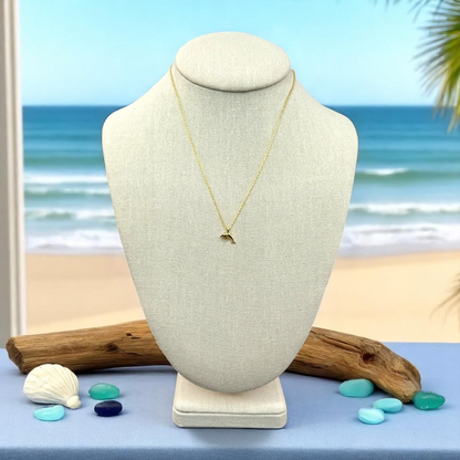 18k Gold Dipped Dolphin Necklace – Coastal Beach Jewelry
