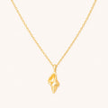 Gold conch shell pendant necklace on a 16-inch chain — 18k gold dipped conch shell jewelry on white background