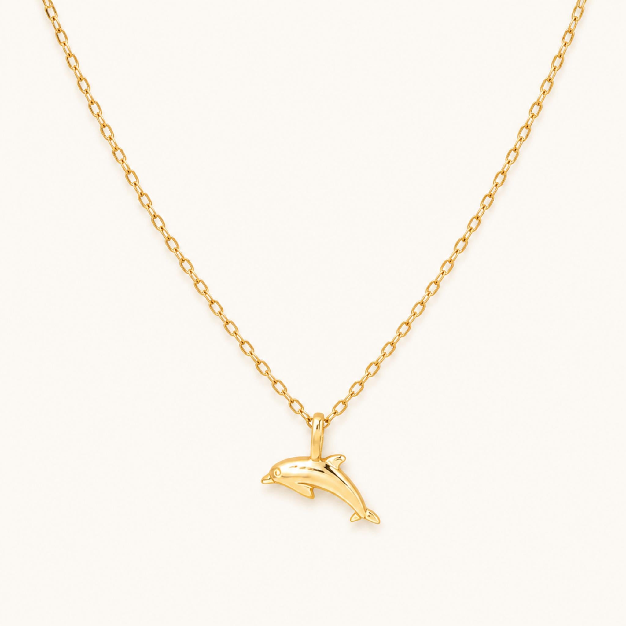 Gold Dolphin Necklace for Women – Dainty 18k Gold Dipped – Breezy Cove
