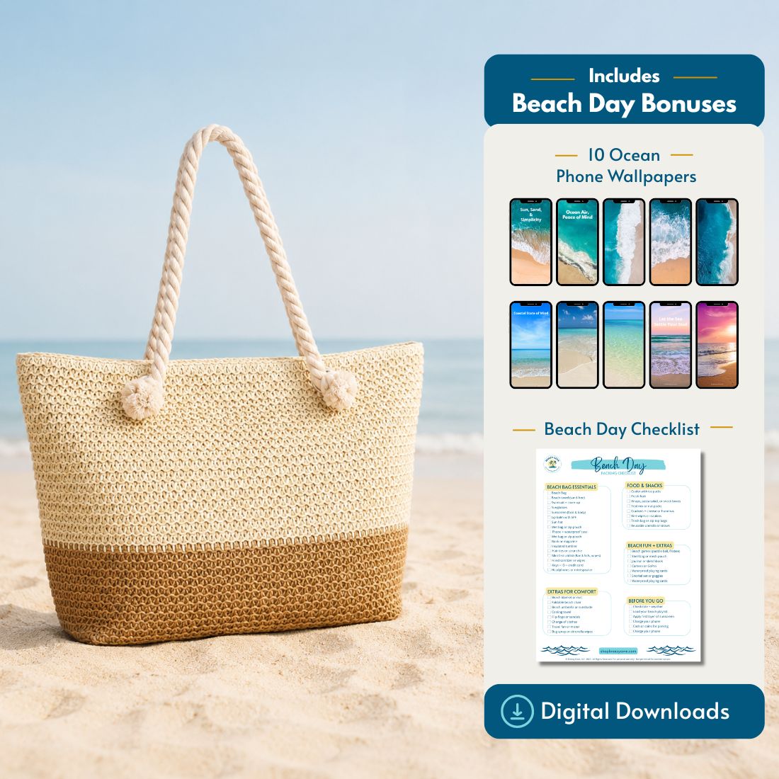 straw beach bags with zipper include digital bonuses