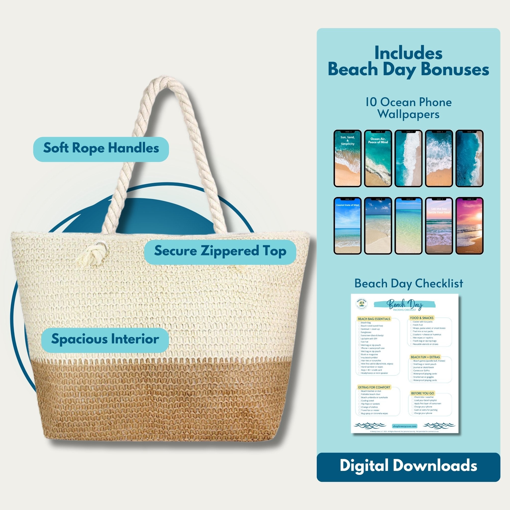 straw beach bags include bonuses