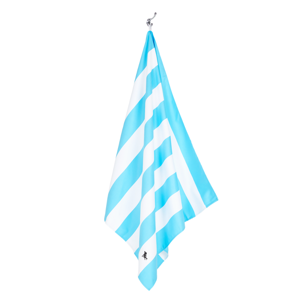 hanging, tulum light blue quick dry beach towel